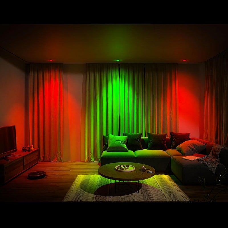 SPECTROM Illumination Lenses for Pot Lights & Recessed Lighting | Instant Colour Change, Tool-Free Setup, Reusable & Eco-Friendly, Any Event, Easy Peel & Press Application (Red (6pcs) & Green (6pcs)) - Image 5